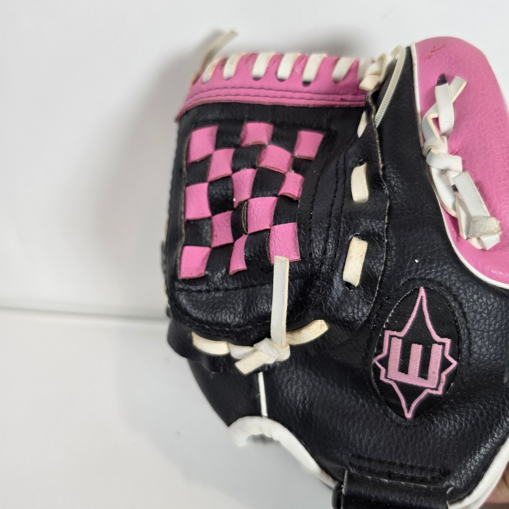 Easton Z-Flex 9.5 Youth Baseball Glove EKP9500 Pink Black RHT T-Ball Soft Stitch